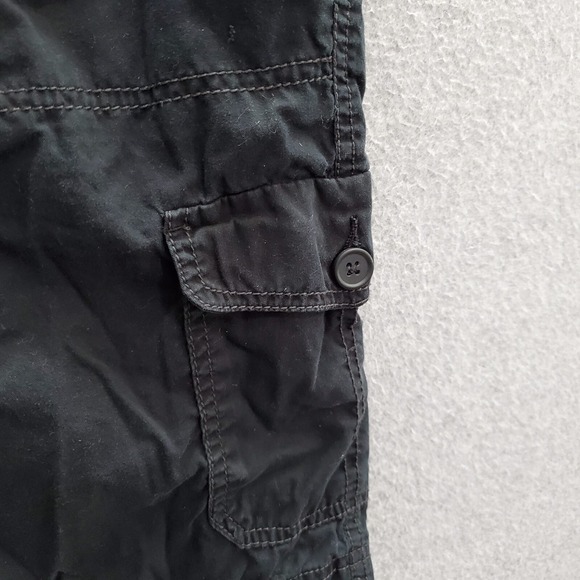 Faded Glory Women Shorts 26w Black Cargo Hiking Pockets Drawstring Inseam 8" - Picture 2 of 7